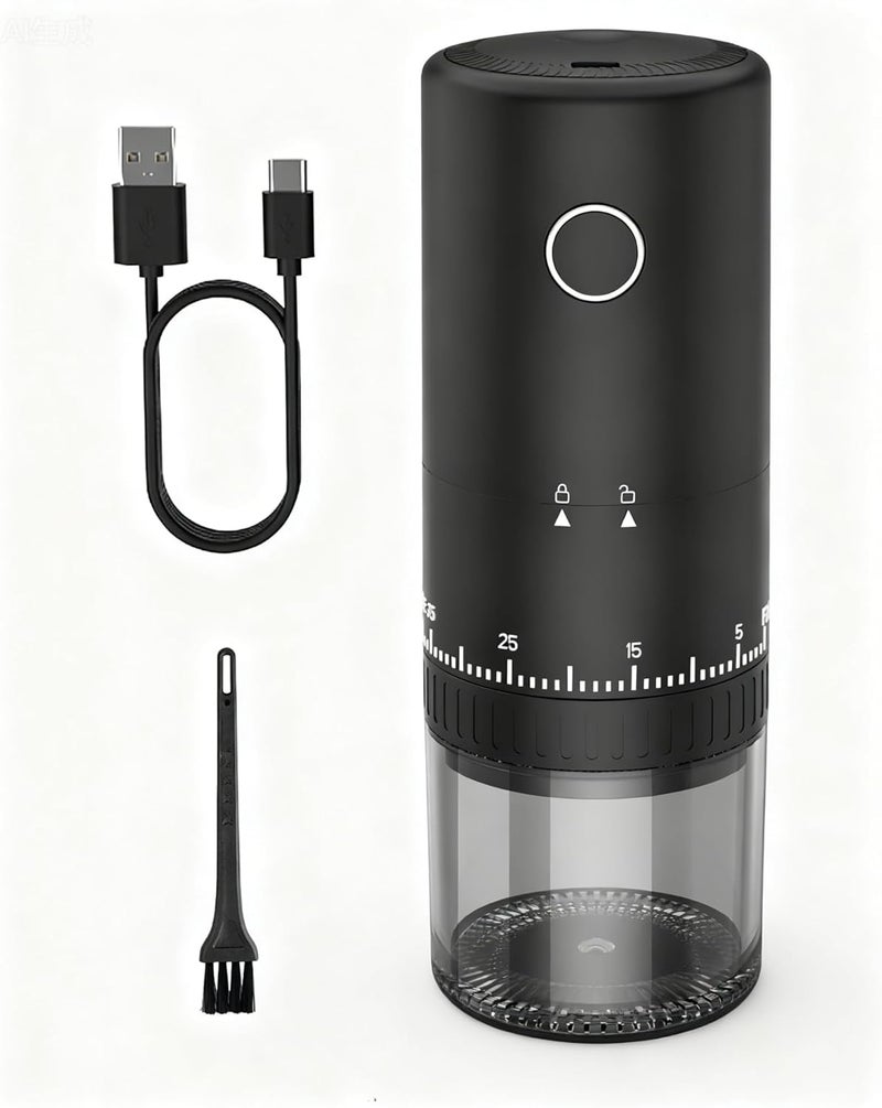 EZVING First Grind-While-Charging Rechargeable Coffee Grinder, 1.7X Faster Grinding with 38 External Adjustable Settings, Conical Ceramic Burrs & 2000mAh Battery, Portable for Travel, Camping, etc. - Image 1